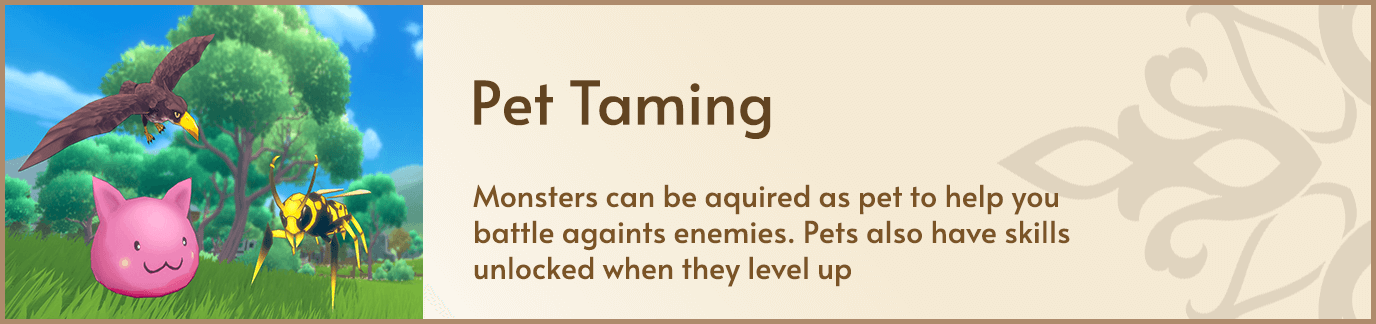 champion hunters pet taming, game features