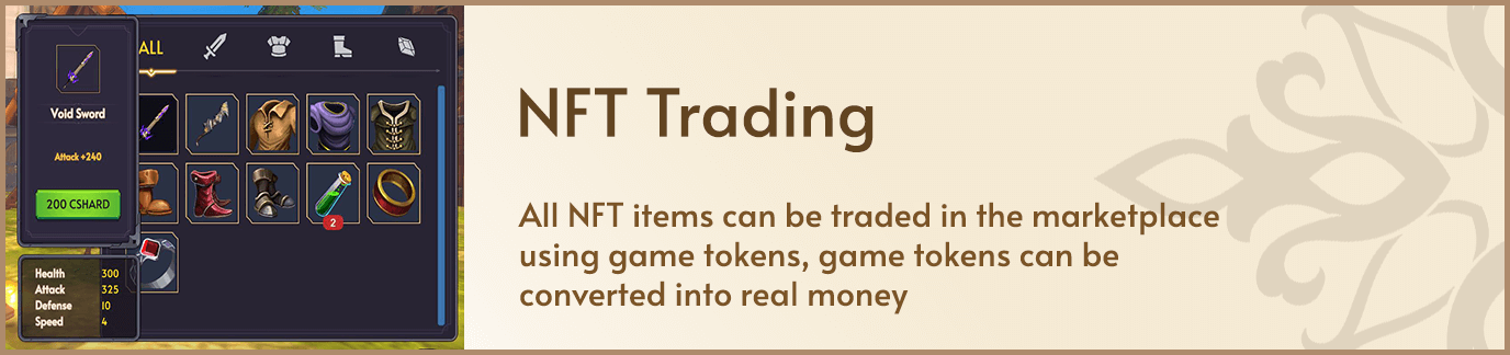champion hunters nft trading, game features